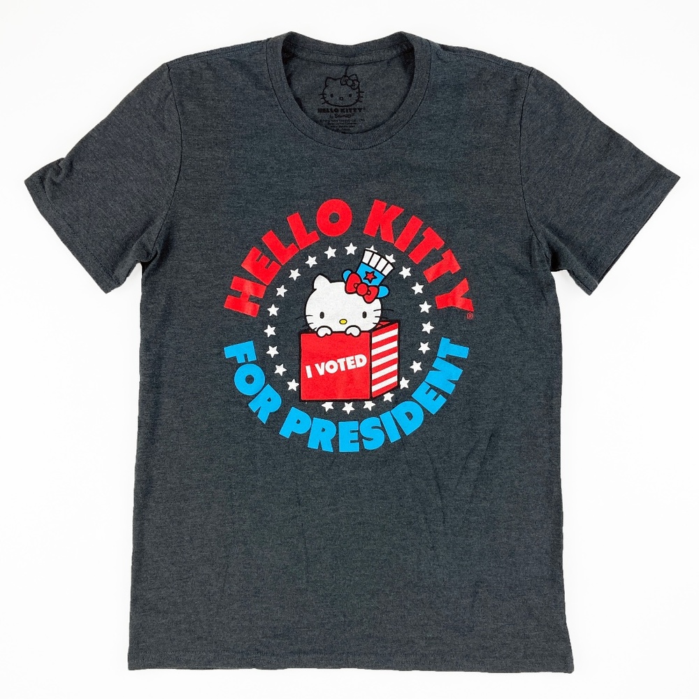 Hello Kitty for President I Voted Gray Shirt